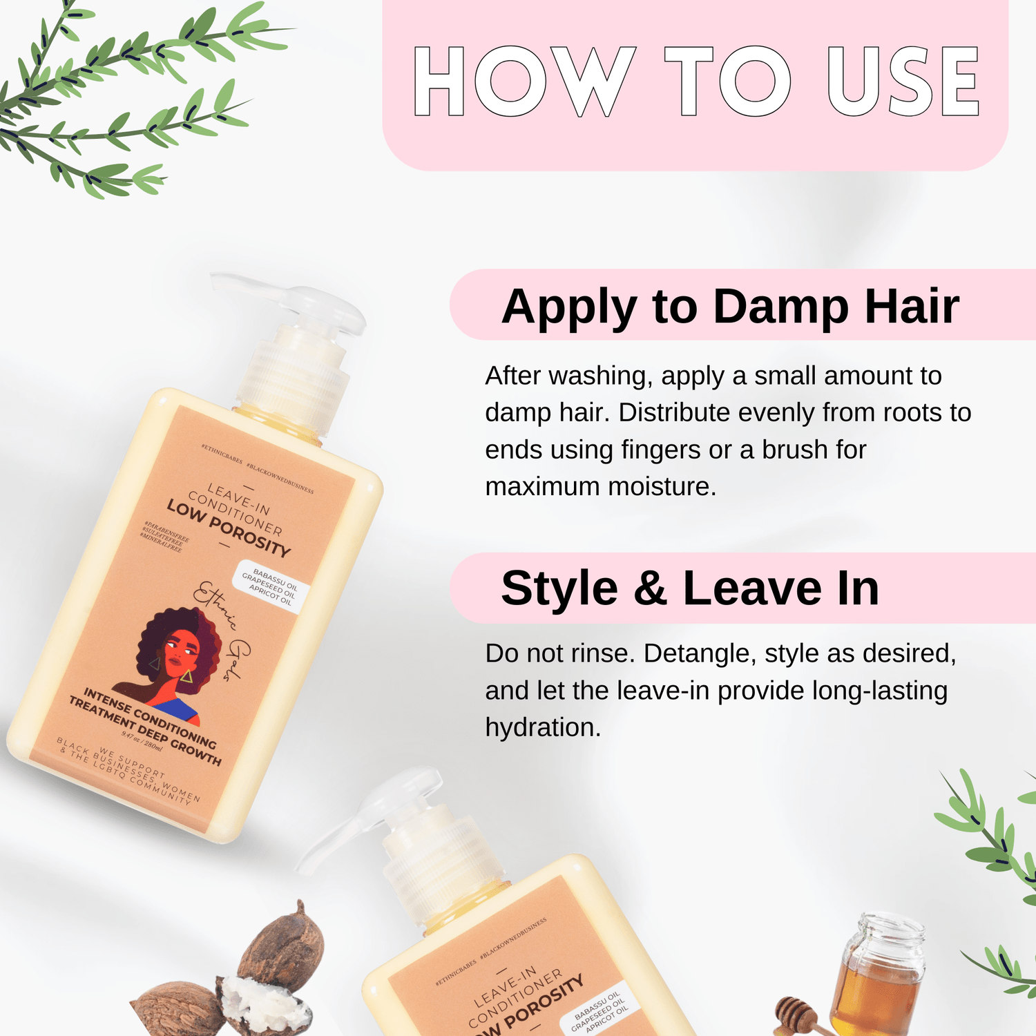 Misty Rose DEEP MOISTURE low porosity leave-in conditioner Ethnic Gals