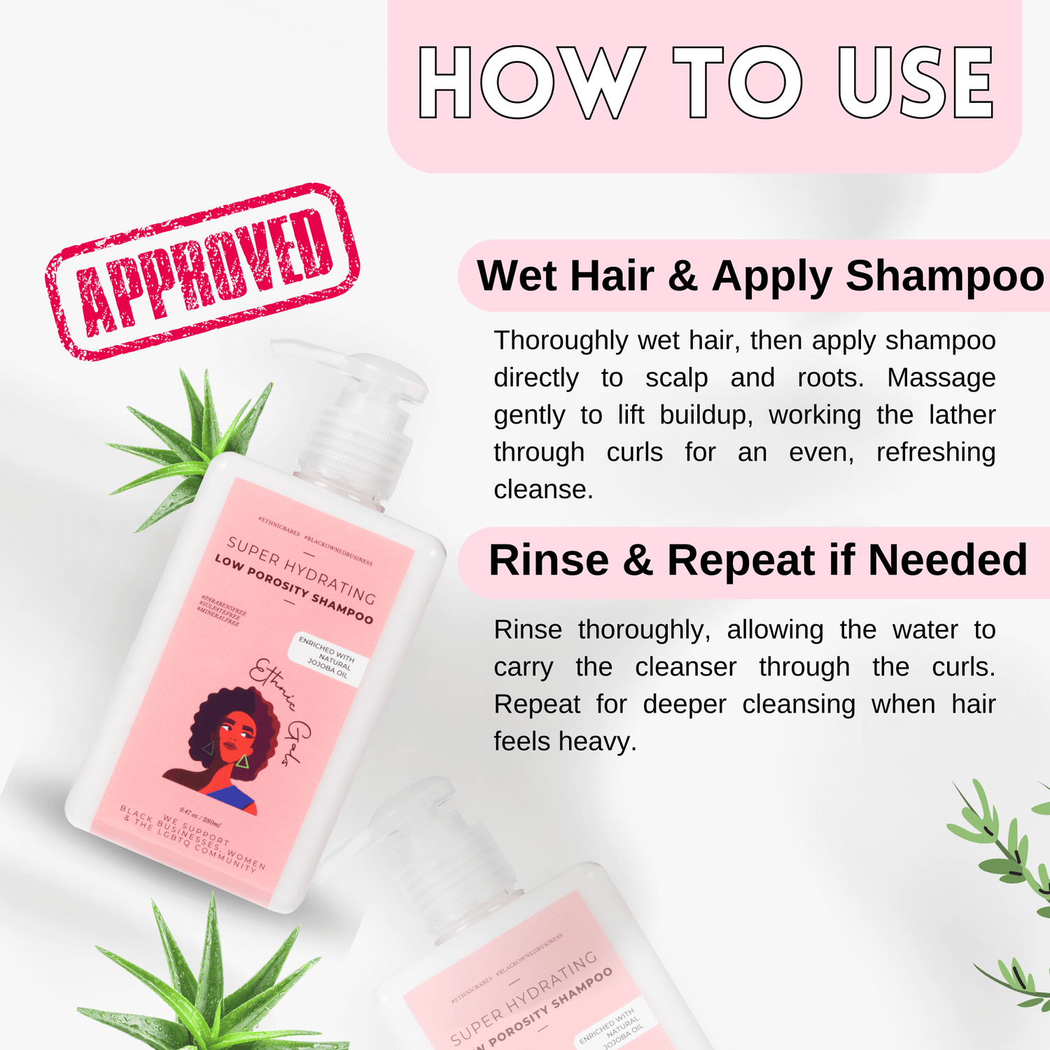 Misty Rose SUPER HYDRATING low porosity shampoo Ethnic Gals