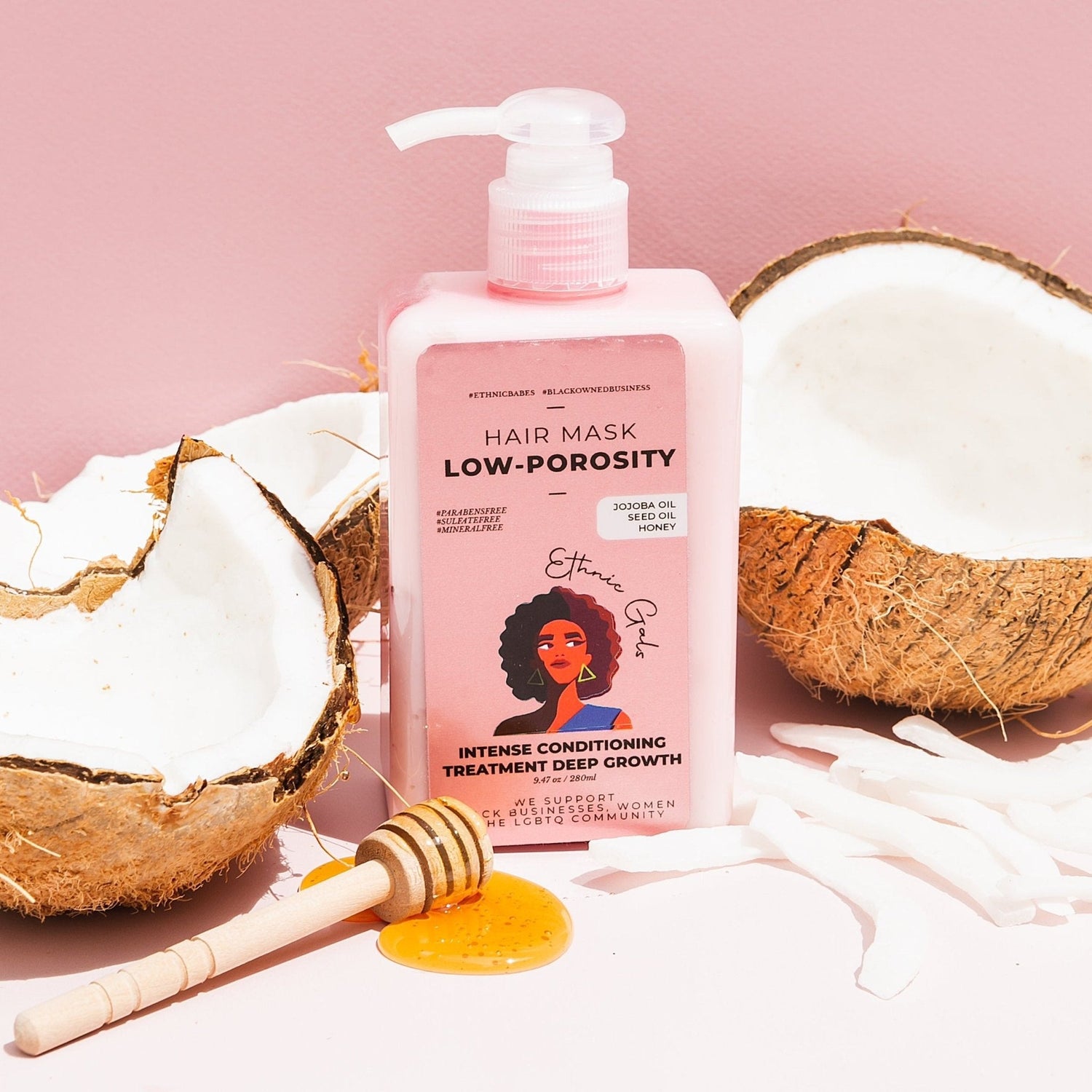 Pink DEEP GROWTH high porosity hair bundle Ethnic Gals