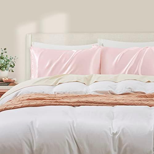 Light Gray PERFECT SLEEP pink satin pillowcase Ethnic Gals